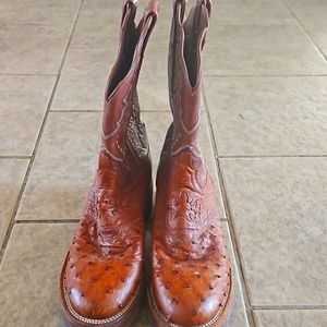 Lucchese 2000 Women’s Brown Full Quill Ostrich Crepe Sole Boots Size